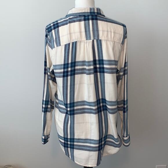 Old Navy Peak Cotton Button Down Plaid Classic Flannel Sz L - Picture 8 of 8